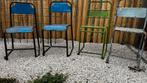 4 antieke ijzeren stoelen, Huis en Inrichting, Ophalen, Gebruikt