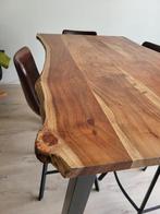table en tronc d'arbre avec tabouret de bar, Maison & Meubles, Comme neuf, 100 à 150 cm, 50 à 100 cm, Enlèvement