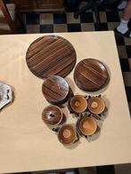 Bruin gestreept servies Sarreguemines digoin (Vintage), Ophalen, Zo goed als nieuw, Overige stijlen, Porselein