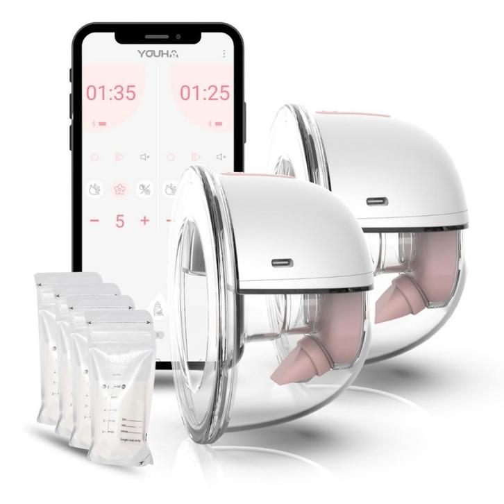 Youha - Gen 2 draadloze borstkolf met app, Kinderen en Baby's, Babyvoeding en Toebehoren, Zo goed als nieuw, Borstkolf, Ophalen