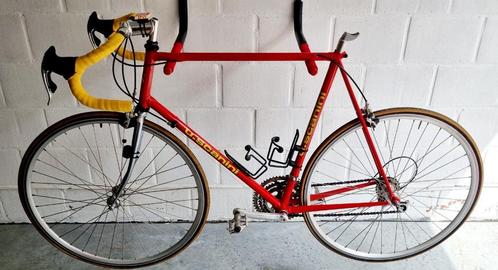 roodgele "vintage" koersfiets u.scanini, Fietsen en Brommers, Fietsen | Racefietsen, Gebruikt, Overige merken, Meer dan 20 versnellingen