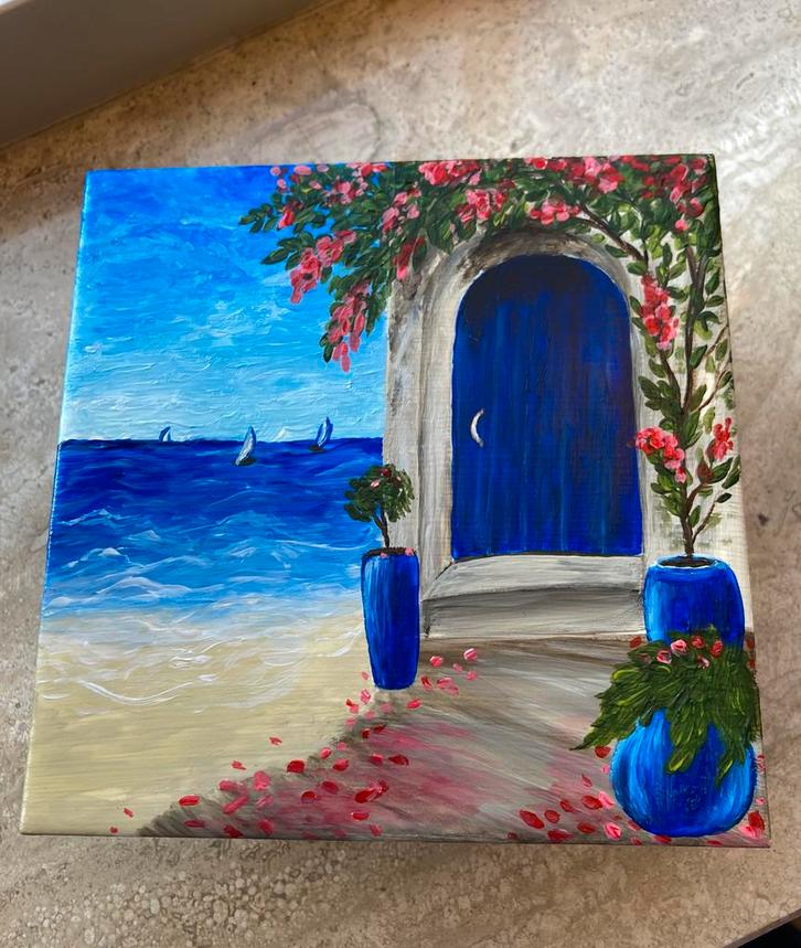 Handbeschilderd Tegel Schilderijtje Mamma Mia! ByJ&S💙, Huis en Inrichting, Woonaccessoires | Schilderijen, Tekeningen en Foto's