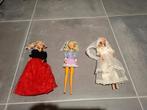 3 Barbie poppen, fiets, paard, vakantie-toebehoren, Ophalen of Verzenden, Gebruikt, Barbie