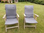 Teaken tuinstoelen, Tuin en Terras, Tuinstoelen, Ophalen, Gebruikt, Teakhout, Verstelbaar