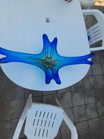 Blauw en groen kristal glaswerk, Ophalen
