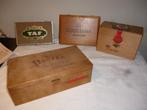 4 oude sigarendozen in hout sigarendoos TAF PANTER PRINCE, Verzamelen, Ophalen of Verzenden