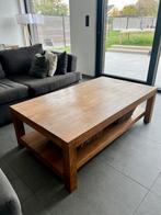 Massief teak salontafel L140 x B80 x H45, Ophalen, Gebruikt, 100 tot 150 cm, Teakhout