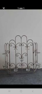 Beige metalen houder voor theelichtjes, Ophalen, Beige