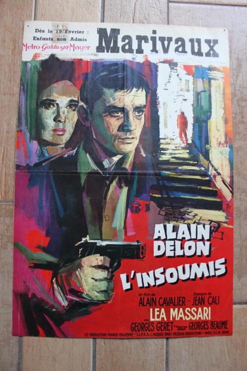 filmaffiche Alain Delon L'insoumis 1964 filmposter, Verzamelen, Posters, Zo goed als nieuw, Film en Tv, A1 t/m A3, Rechthoekig Staand