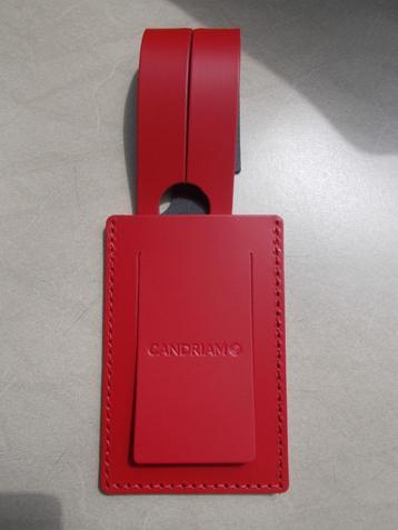 Kofferlabel in rood leder (nieuw in doosje) Nieuwstaat!!! beschikbaar voor biedingen
