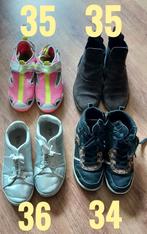 Lot 4 paires de chaussures fille 34 - 35 - 36, Utilisé, Enlèvement ou Envoi, Chaussures