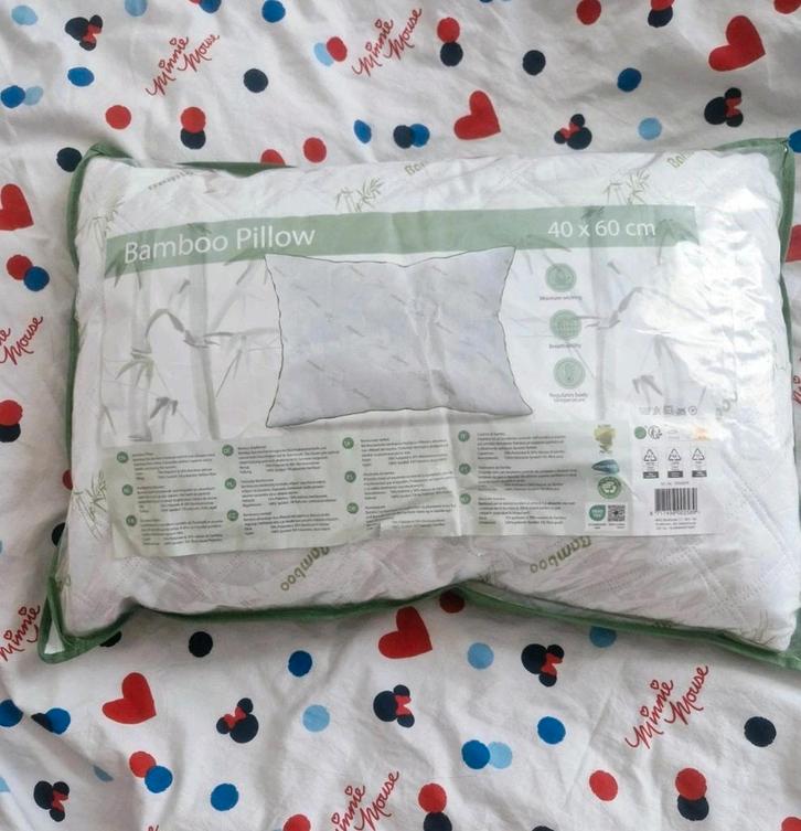 🤍 Coussin en bambou *nouveau*, Maison & Meubles, Chambre à coucher | Linge de lit, Neuf, Oreiller, Une personne, Blanc, Enlèvement ou Envoi