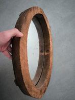 Ancien miroir ovale en bois magnifiquement nervuré, Ovale, Enlèvement ou Envoi