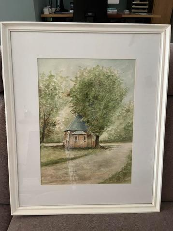 Aquarel schilderij Nattenhaasdonk kapel beschikbaar voor biedingen