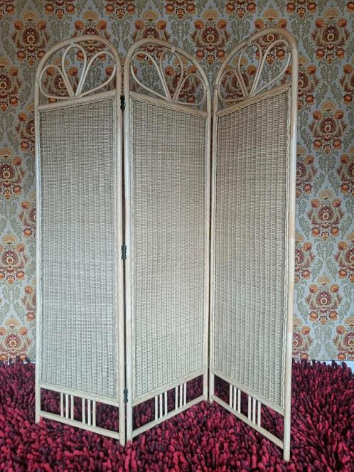 Vintage rotan kamerscherm / paravent, Huis en Inrichting, Woonaccessoires | Kamerschermen, Gebruikt, Ophalen