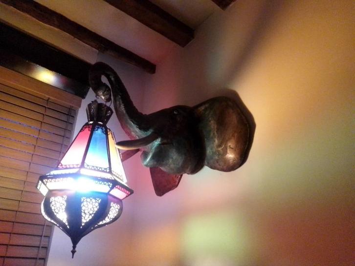 Lampe éléphant en laiton unique, Maison & Meubles, Lampes | Suspensions, Comme neuf, Autres matériaux, Enlèvement
