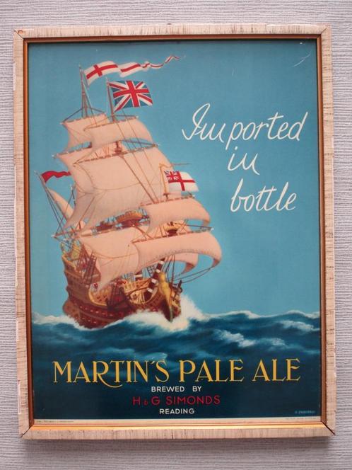 Enseigne publicitaire pour la bière Martin's Pale Ale 1957, Collections, Marques & Objets publicitaires, Utilisé, Panneau publicitaire