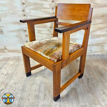 Antieke Art Deco Amsterdamse School Fauteuil (ebbenhout) beschikbaar voor biedingen