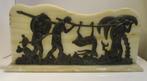 scène de chasse africaine en demi-relief art déco, chasseurs, Antiquités & Art, Antiquités | Bronze & Cuivre, Bronze, Enlèvement