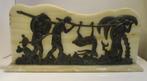art deco half relief Afrikaanse jachtscene jagers S. Norga, Ophalen, Brons