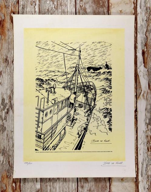 Litho Bob De Moor De Belgische stripclub uit 1979 oplage 230, Boeken, Stripverhalen, Zo goed als nieuw, Verzenden
