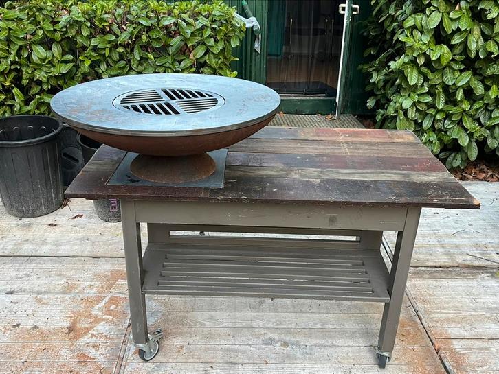 Plancha bbq met pizzaoven, Tuin en Terras, Buitenkeukens, Zo goed als nieuw, Vrijstaand, Ophalen