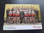 Fotokaart wielrennen cyclisme team Landbouwkrediet, Verzamelen, 1980 tot heden, Foto, Ophalen of Verzenden, Zo goed als nieuw
