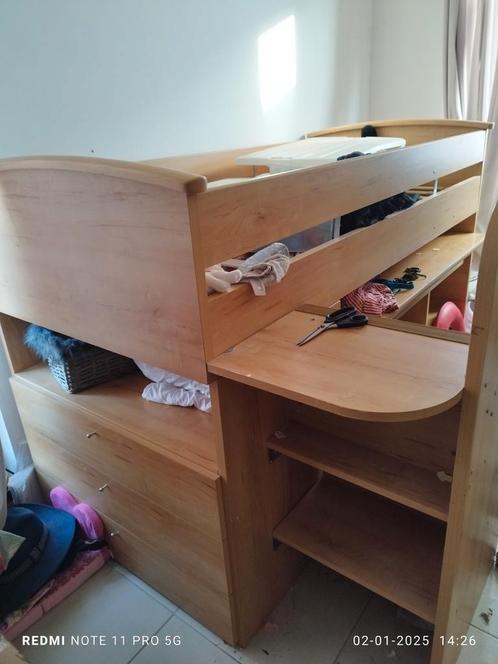 Half hoge hoogslaper, Kinderen en Baby's, Kinderkamer | Stapelbedden en Hoogslapers, Gebruikt, Hoogslaper, Ophalen