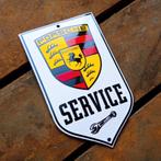 Emaille Schild PORSCHE Dealer Reclamebord Plaque Logo Wapen, Verzamelen, Verzenden, Gebruikt, Reclamebord
