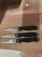 3  kleine keukenmessen van roestvrij staal, Ophalen of Verzenden, Zo goed als nieuw, Kunststof