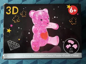 Nieuwe 3D Kristal puzzel, roos beertje, 41 stukjes, 6+ beschikbaar voor biedingen