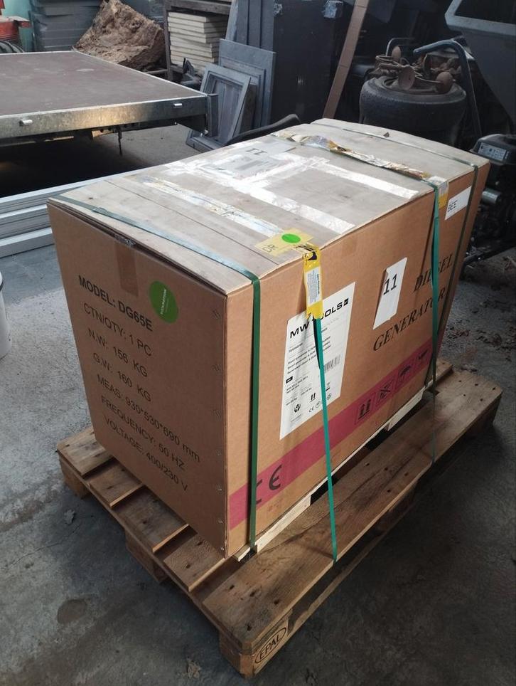 MW-Tools DG65E diesel generator – 6.5 kVA stille aggregaat, Doe-het-zelf en Bouw, Aggregaten, Zo goed als nieuw, Dieselolie, 5 tot 10 kVA