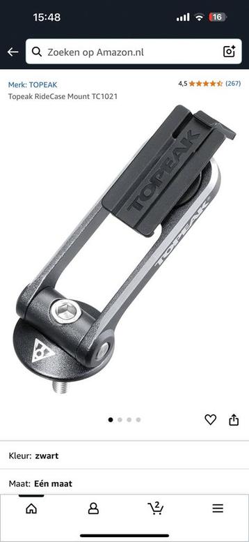 Topeak II Mount Bevestiging voor RideCase -  zwart beschikbaar voor biedingen
