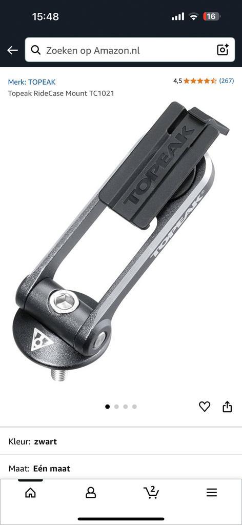 Topeak II Mount Bevestiging voor RideCase -  zwart, Fietsen en Brommers, Fietsaccessoires | Overige Fietsaccessoires, Nieuw, Ophalen of Verzenden