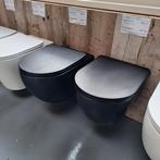 Toiletpot mat zwart met bril / lengte: 48 of 53 Ravius zwart, Enlèvement ou Envoi, Neuf