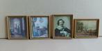 4 jolis cadres anglais, cadre doré - vintage, Maison & Meubles, Bois, Moins de 50 cm, Utilisé, Moins de 50 cm