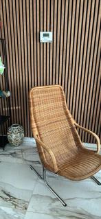 Fauteuil relax design style corbusier osier vintage, Maison & Meubles, Enlèvement, Utilisé, Vintage