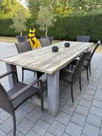 Steigerhouten tuintafel 250cm, Ophalen, Gebruikt, Rechthoekig, Hout