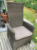Relaxstoel in synthetische wicker voor veranda, bruinkleurig, Ophalen, Kunststof, Bruin, Zo goed als nieuw