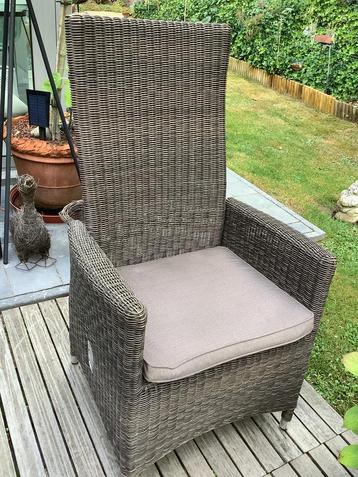 Relaxstoel in synthetische wicker voor veranda, bruinkleurig beschikbaar voor biedingen