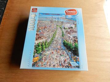 nr.1585 - Puzzel la rambla barcelona - 1000 stukjes, Hobby en Vrije tijd, Ophalen of Verzenden, 500 t/m 1500 stukjes, Legpuzzel