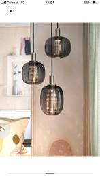 Plafondlamp 3 lampen grijs gerookt glas, Huis en Inrichting, Ophalen, Zo goed als nieuw, Glas