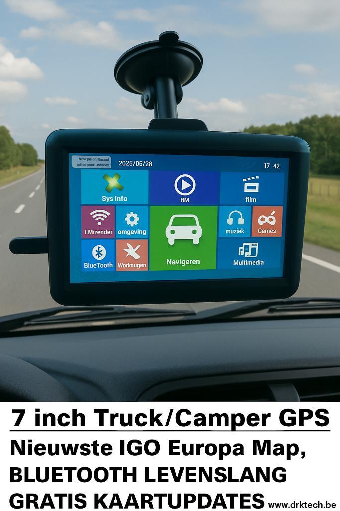 7" Camper/Caravan GPS Navigatiesysteem–Europa Kaarten.AVIN, Caravans en Kamperen, Mobilhome-accessoires, Nieuw, Ophalen of Verzenden