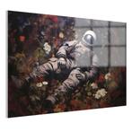 Astronaute sur fleurs Peinture sur verre 150x100cm + Système, Envoi