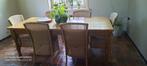 Lloyd loom stoelen + grenen tafel, Ophalen, Zo goed als nieuw