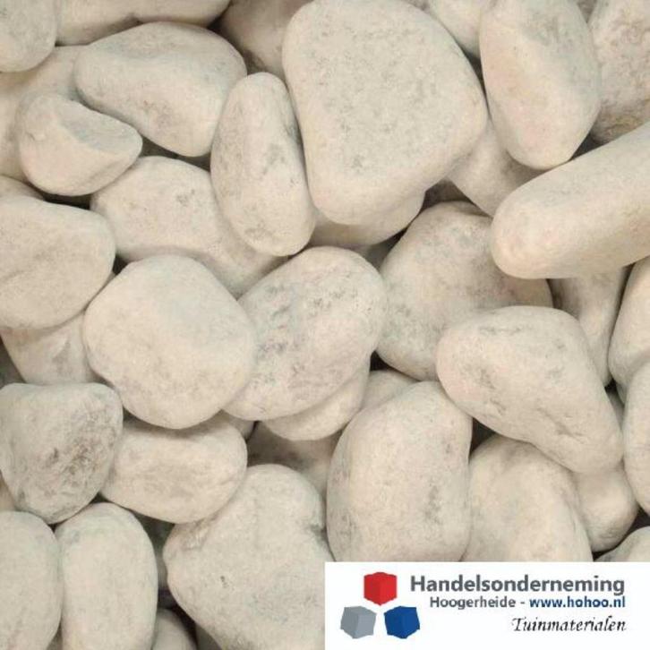 Carrara keien afgeronde witte sierstenen vijver korf tuin, Tuin en Terras, Grind, Keien en Split, Nieuw, Kei, Wit, Verzenden