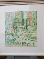 W. Ockier; aquarel; 'Mijn tuin', Ophalen of Verzenden