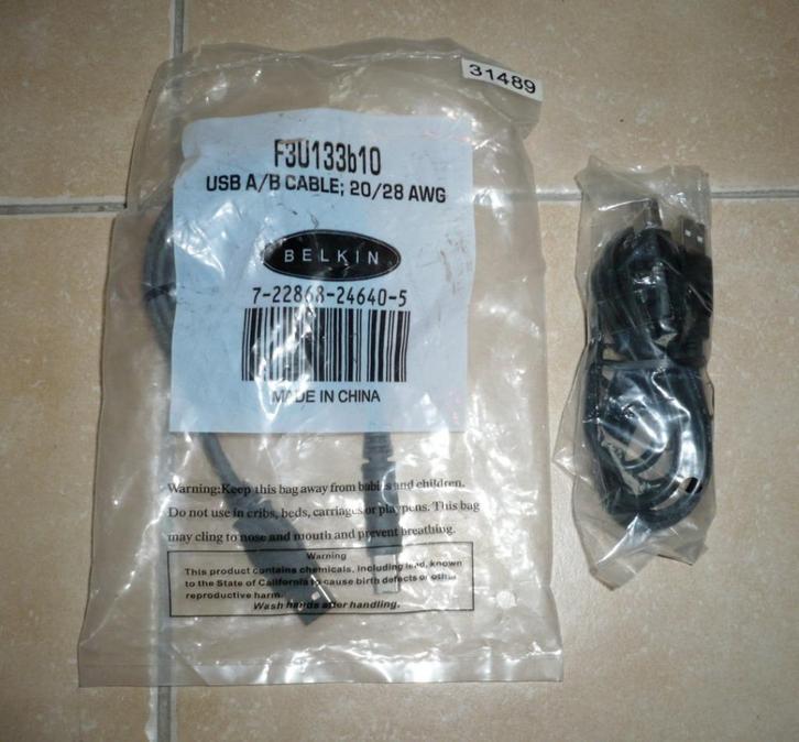 2 nieuwe usb type a/b kabels, Computers en Software, Printers, Nieuw, Printer, Ophalen of Verzenden