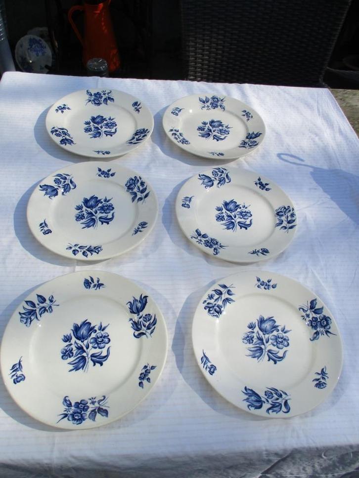 Borden Sphinx Bouquet Blue 6st, Huis en Inrichting, Keuken | Servies, Nieuw, Bord(en), Ophalen