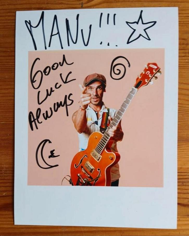 Gesigneerde foto van Manu Chao., Verzamelen, Muziek, Artiesten en Beroemdheden, Nieuw, Gesigneerd, Verzenden